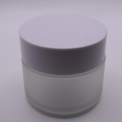 Frosted Glass jar 100ml White cap